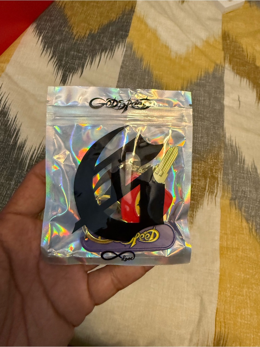 Godspeed Gold & Red SIM Ejector Tool Keychain